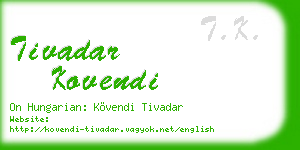 tivadar kovendi business card